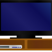 テレビ台の上にスピーカー