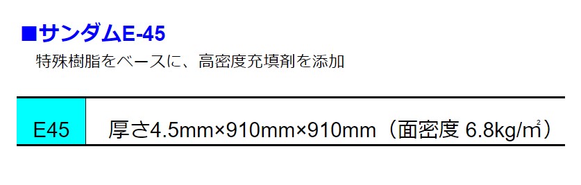 サンダムE-45 厚さ