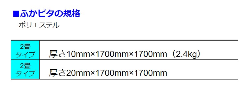 ふかピタの規格