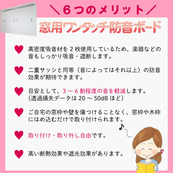 窓用ワンタッチ防音ボードメリット