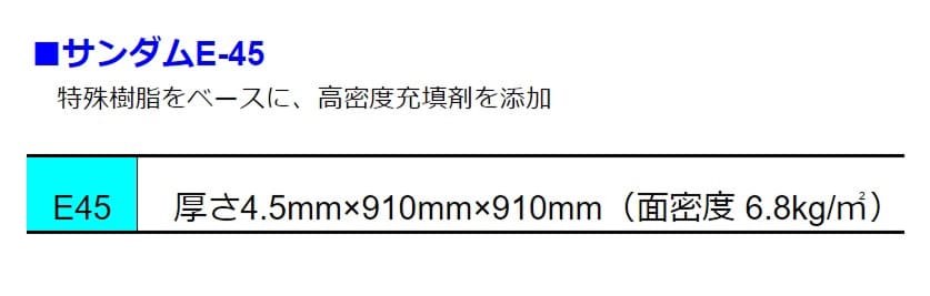 サンダムE-45 厚さ