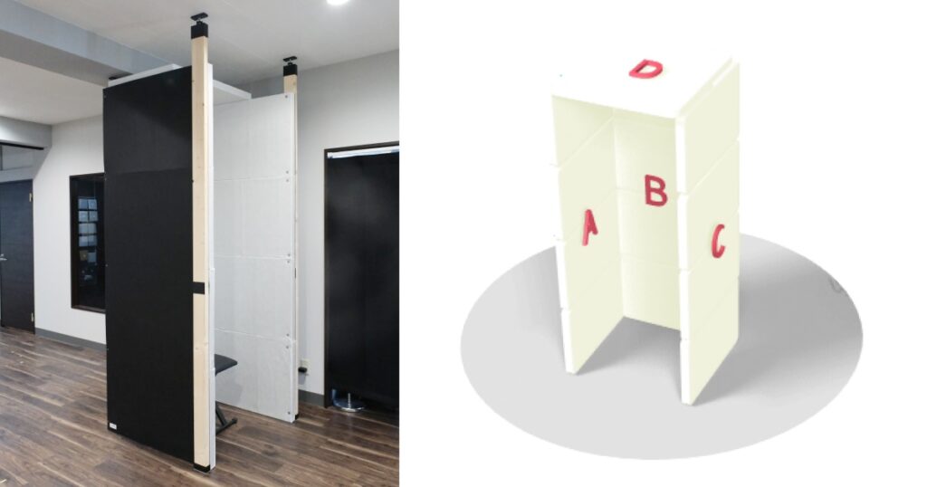 DIY防音間仕切りブースコの字タイプ