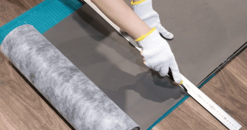 遮音シートをカットする