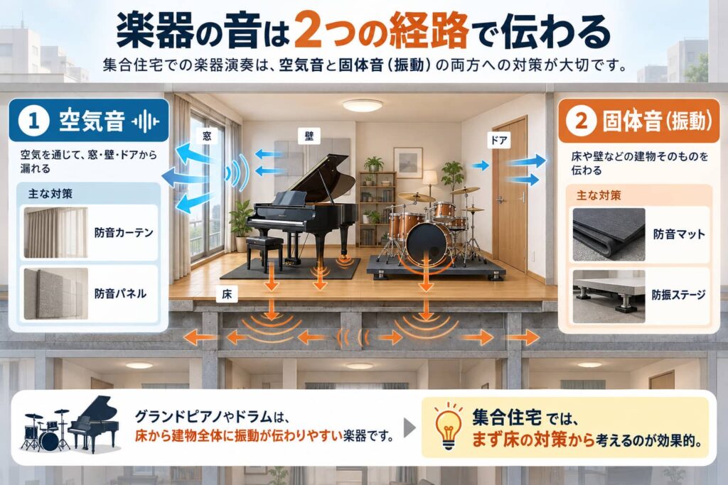 楽器音の伝わり方